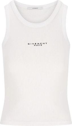 Givenchy Slim Fit Tank Top - Dames - Tops zonder mouwen - Wit - S - Katoen - Tops