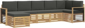 vidaXL Conjunto De Sof&aacute;s De Exterior 7 Uds. Blanco Y Antracita Vidaxl