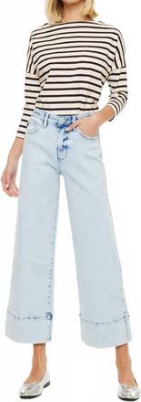 Kancan High Rise Cropped Wide Leg Jeans In Light