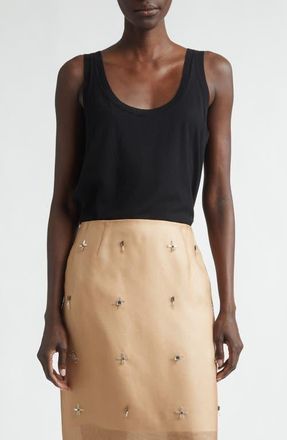 Lafayette 148 New York Scoop Neck Merino Wool Sweater Tank in Black at Nordstrom, Size Medium