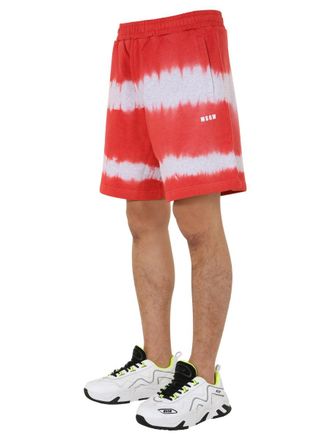 Msgm Cotton Fleece Bermudas - Red