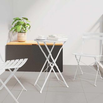 vidaXL Tavolo Da Bistrot Bianco &Oslash;50x71 Cm Acciaio Verniciato A Polvere - Vidaxl