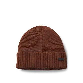 BOSS Rib-knit virgin-wool beanie with logo plaque