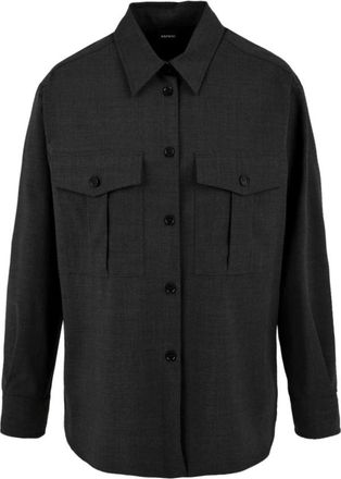 Aspesi Damesblouse - Dames - Overhemden - Grijs - M - Katoen - Overhemden