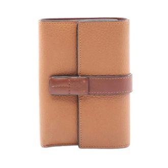 Loewe Pre-owned Wallets, female, Brown, Size: ONE SIZE Pre-owned Vertical Wallet Small Leather Trifold Wallet