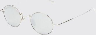 Chlo&eacute; Sunglasses with Round Silver Metal Frame and Amber-Coloured Lenses
