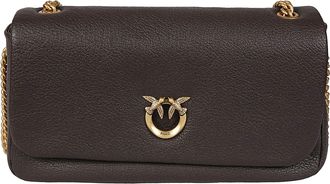 Pinko Click Soft Horizontal Sheepskin Chain Shoulder Bag