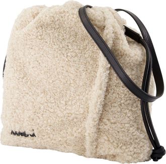 Marni Mens Textured Synthetic Crossbody Bag White