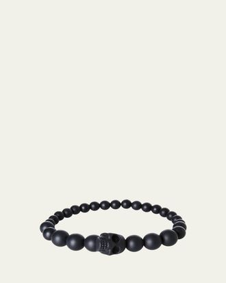 Alexander McQueen Mens Skull Bead Bracelet