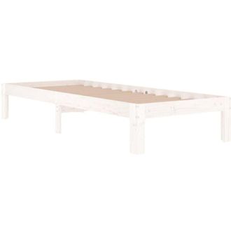 vidaXL Estructura De Cama Individual Sin Colch&oacute;n Blanco 75x190 Cm Vidaxl