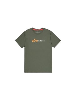 Alpha Industries T-Shirt ALPHA INDUSTRIES Alpha Label T-Shirt, Herren, Gr. XXL, gr&uuml;n (schwarz olive), Obermaterial: 100% Baumwolle, Shirts T-Shirt