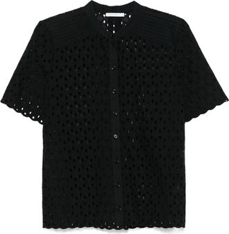 Patrizia Pepe Camicia con ricamo - Nero