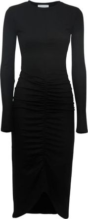 Isabel Marant Dylin Ruched Midi Jurk - Dames - Casual kleedjes - Zwart - 4XS - Wol - Kleedjes