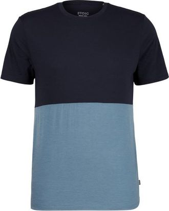 Stoic Merino155 LaholmSt. Colorblock T-Shirt Merinoshirt f&uuml;r Herren | blau