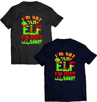 Generic Im Not an Elf Im Just Short T-Shirt Merry Christmas Funny Design Xmas Elf Adult Kids Gift Tee Top (Black, 12 Years)