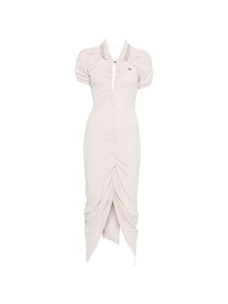 Vivienne Westwood Fitted Midi Dress With Ruched Detailing And Polo Collar