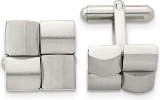 Diamond2Deal Stainless Steel Brushed Cufflinks