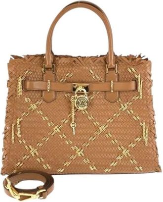 Michael Kors Pre-owned Handbags, female, Brown, Size: ONE SIZE Pre-owned Satchel Leather 2way bag