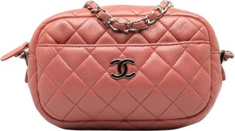Chanel Pre-owned Mini Lambskin Camera Case - Dames - Vintage Schoudertas - Roze - ONE Size - Leer - Vintage