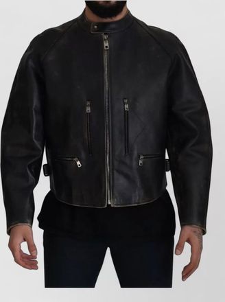 Dolce & Gabbana leather zipped biker jacket