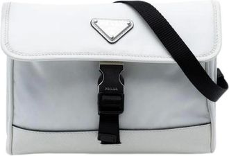 Prada Pre-owned Cross Body Bags, female, White, Size: ONE SIZE Pre-owned Nylon Crossbody Bag