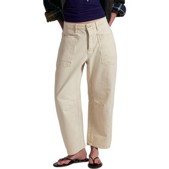 Free People Minimalist Moxie Barrel Jeans in Dusty Roads at Nordstrom, Size 24