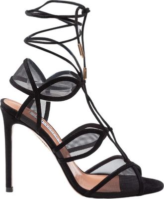 Aquazzura Fatal Attraction 105 Sandaal - Dames - Sandalen met hakken - Zwart - 40 EU - Leer - Schoenen