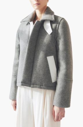 Caalo Down Wool Hooded Coat in Grey at Nordstrom, Size Small