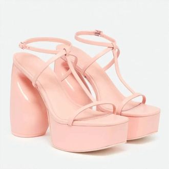 Cult Gaia Womens Platform Heel T-Straps Sandals In Chiara Pink