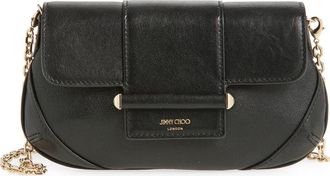 Jimmy Choo London Small Bar Shoulder Bag in Black/Shiny Gold at Nordstrom