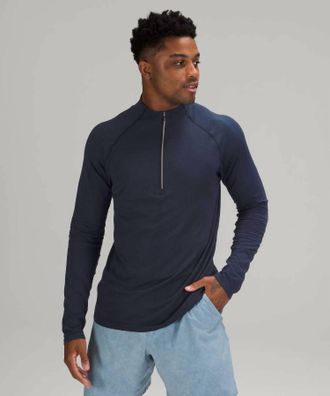 lululemon Mens Metal Vent Tech Zip Top In True Navy