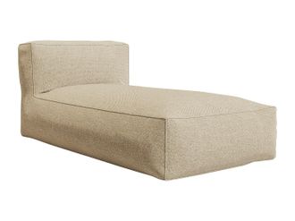 Vente-Unique Chaise longue de jard&iacute;n de tela - Beige - NOUMARA de MYLIA