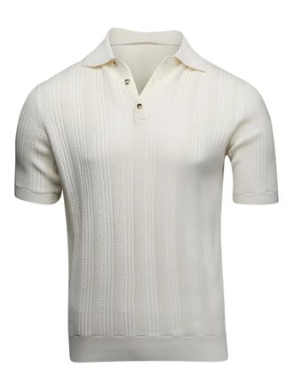 Isaia textured polo shirt - Neutrals