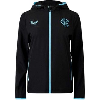 Castore Rangers FC-jas met capuchon voor dames (ZWART/BLAUW)