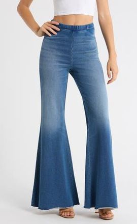 Good American Jeanius Flare Cotton French Terry Pants in Indigo900 at Nordstrom Rack, Size X-Small