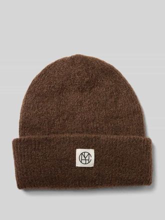 Moss Copenhagen Beanie mit Woll-Alpaka-Anteil in Dunkelbraun Melange, Gr&ouml;&szlig;e 1