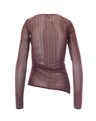 Patrizia Pepe Striped Tulle Blouse - Brown