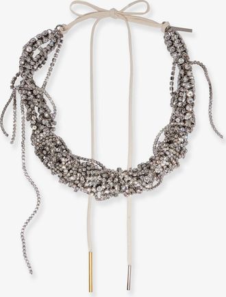 Dries Van Noten W261 brass necklace with rhinestone detail - DRIES VAN NOTEN - gender_Woman