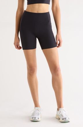 Zella Studio Luxe Pocket Bike Shorts in Black at Nordstrom, Size Xx-Large