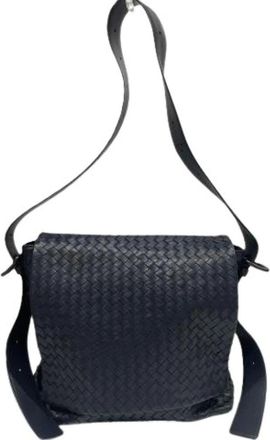 Bottega Veneta Pre-owned Cross Body Bags, female, Blue, Size: ONE SIZE Pre-owned Leather Cross Body Bag