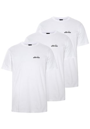 Ellesse T-Shirt ELLESSE AZZINI TEE (3 PACK), Herren, Gr. XXL, weiss (wei&szlig;), Single Jersey, Obermaterial: 100% Baumwolle, Rundhals, Shirts T-Shirt