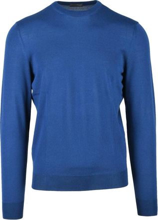 Drumohr Crew Neck Merino Wool Sweater - Blue