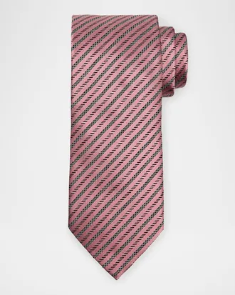 Ermenegildo Zegna Men & apos;s Satin Diagonal Stripe Silk Tie