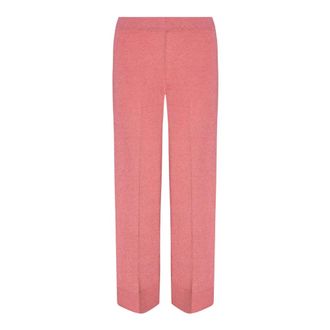 Circus Hotel Broeken, Dames, Roze, M, Polyester, Roze Lurex Elastische Taille Broek