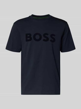 HUGO BOSS Regular Fit T-Shirt aus Baumwoll-Mix Modell ICONIC in Dunkelblau, Gr&ouml;&szlig;e XXXL