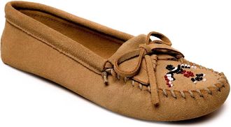 Minnetonka Womens Thunderbird Softsole Shoes In Tan