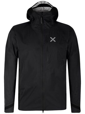 Montura 3-Layer Black Jacket with Adjustable Hood and Minimalist Design