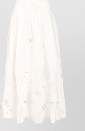 Zimmermann embroidered cutout cotton midi skirt