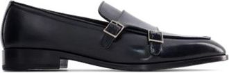 Anthony Veer Beaumont Double Monk in Obisidian Black Leather at Nordstrom, Size 10.5