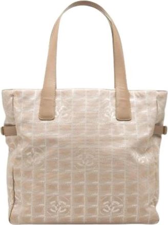 Chanel Pre-owned Nylon Tote Bag - Dames - Vintage Shopper - Beige - ONE Size - Nylon - Vintage